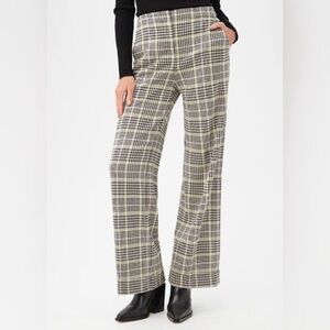 Trina Turk NWOT Cohen 2 Houndstooth High-Rise Wide Leg Trousers Multi Plaid, S 4